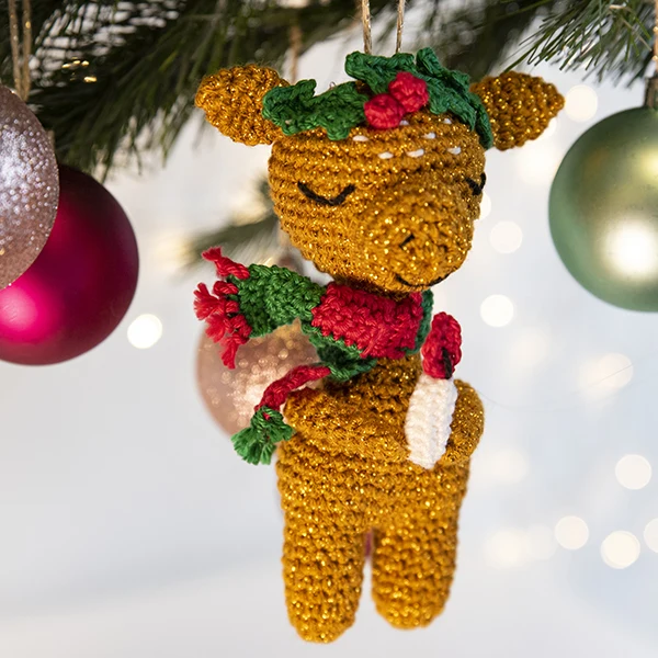 Häkelanleitung „Weihnachtsanhänger mit Rehkitz“ (digital)