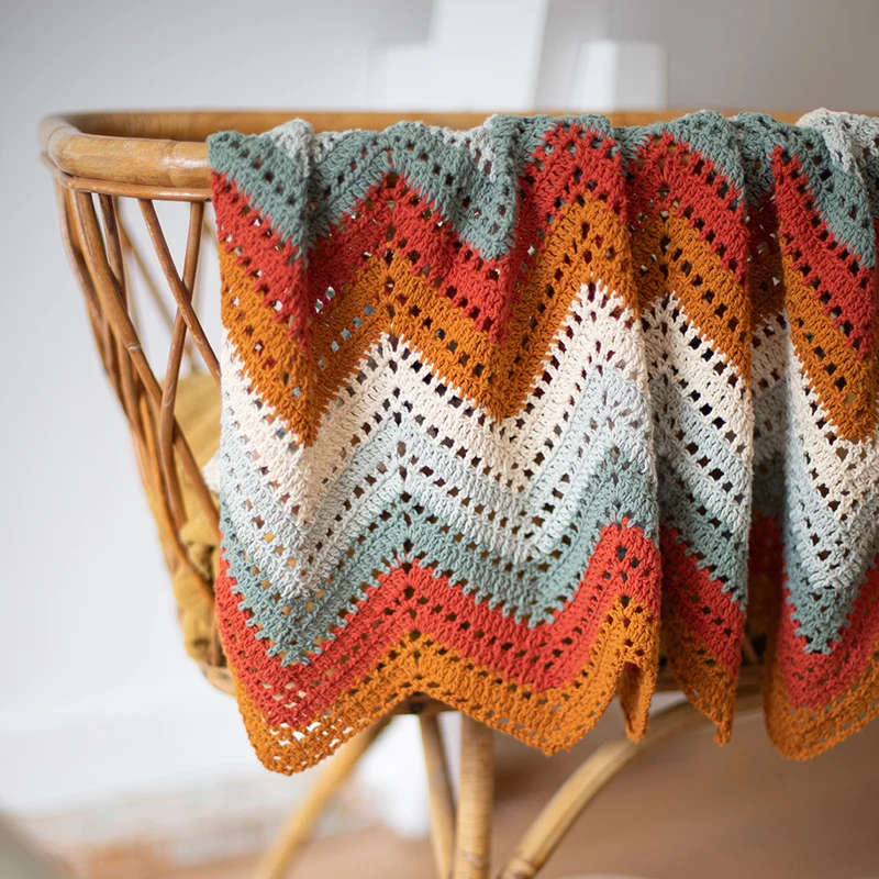 Häkelanleitung „Organic Cotton Zigzag“-Babydecke (digital)