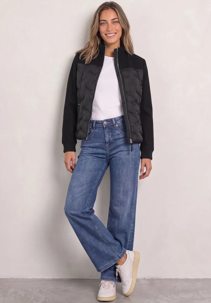 Strukturmix Jacke mit geklebter Steppung