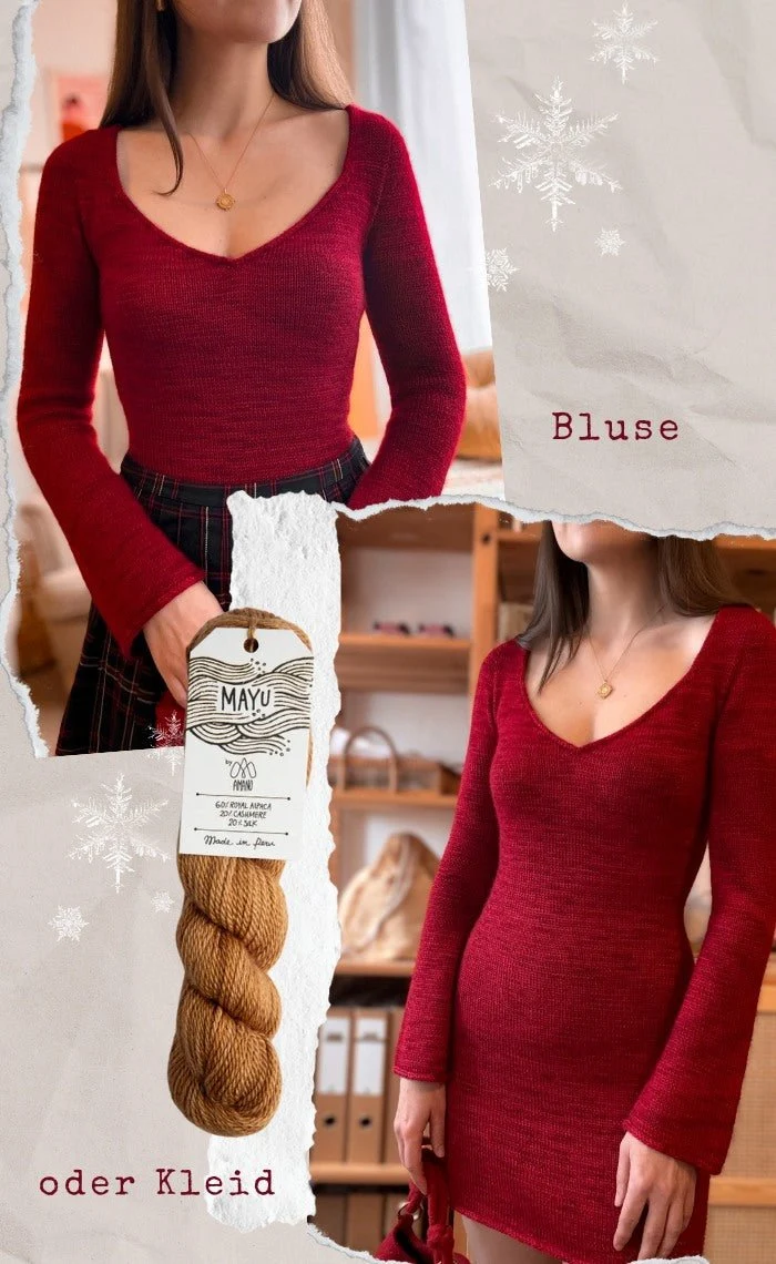 December Blouse / Dress - MAYU ROYAL ALPAKA MIT KASCHMIR UND SEIDE - Strickset