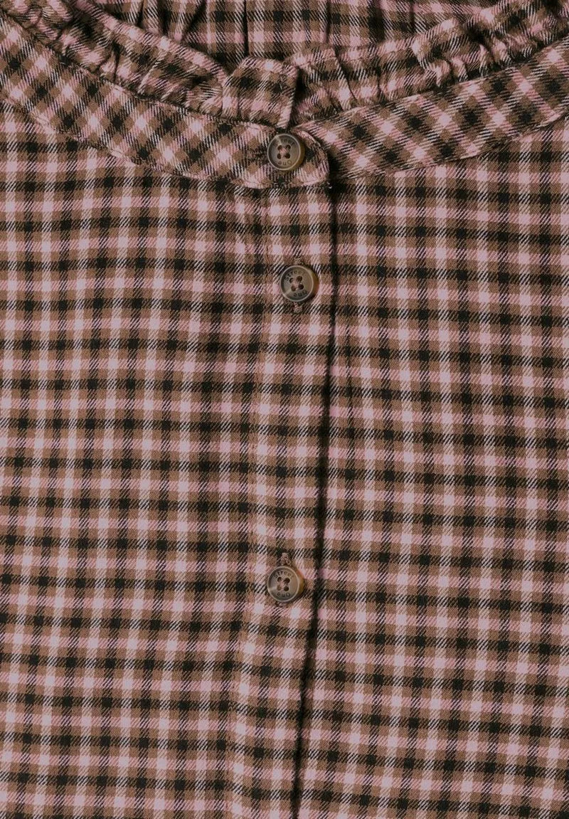 Langarm Bluse mit Rundhals und Rüschen
