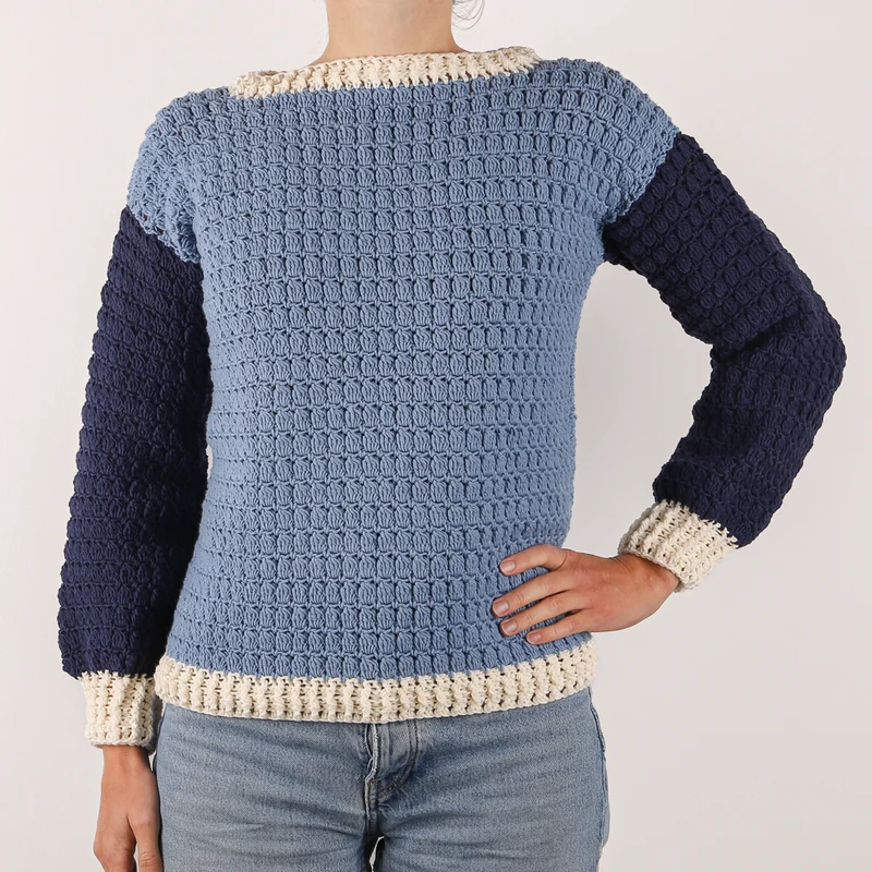 Yarn and Colors Colorblock-Pullover – Häkelanleitung (digital)