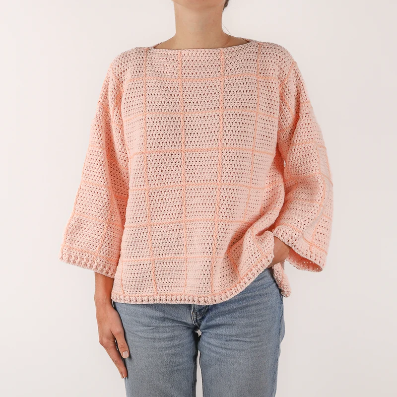 Yarn and Colors: Häkelanleitung für einen karierten Pullover (digital)