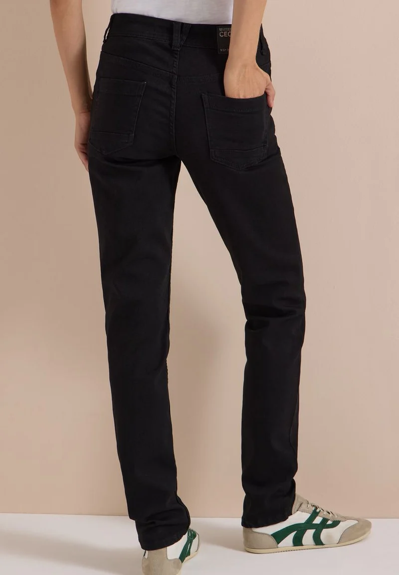 Mid Waist Straight Leg Jeans im Casual Fit
