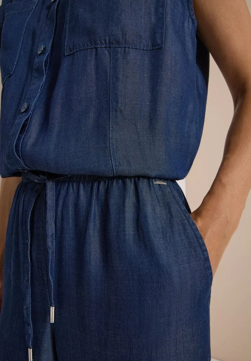 Wide Leg Jumpsuit in Denim-Optik