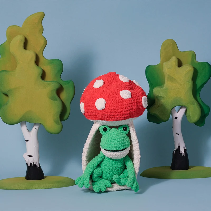 Häkelpaket „Frosch im Pilz“ – YarnZoo