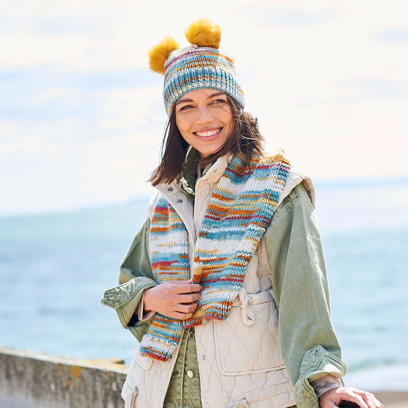 Stylecraft-Strickanleitung „For the Love of Stripes – Schals und Mützen“ (4 Modelle)