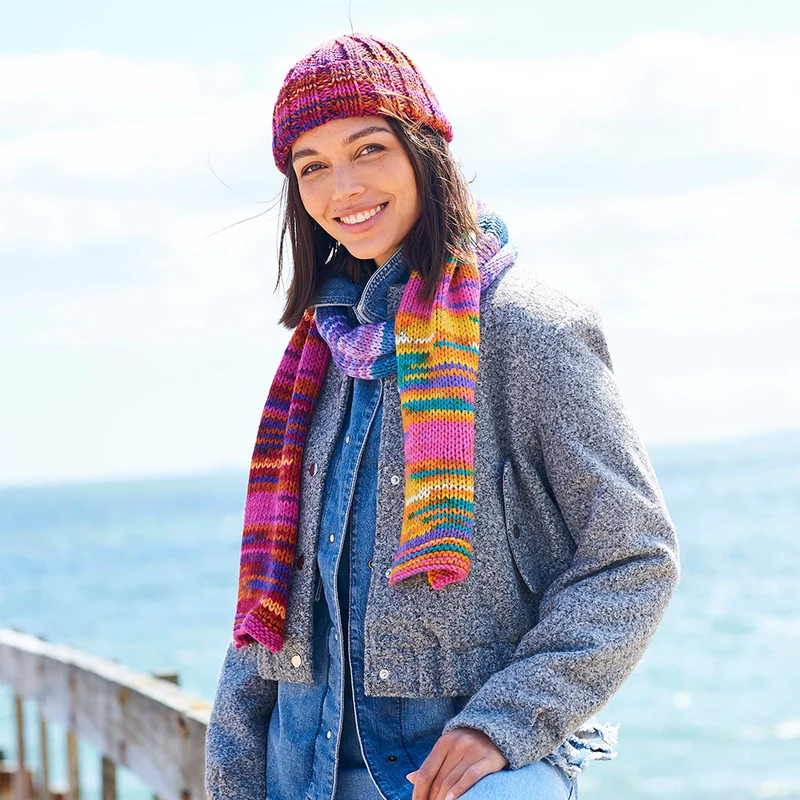 Stylecraft-Strickanleitung „For the Love of Stripes – Schals und Mützen“ (4 Modelle)