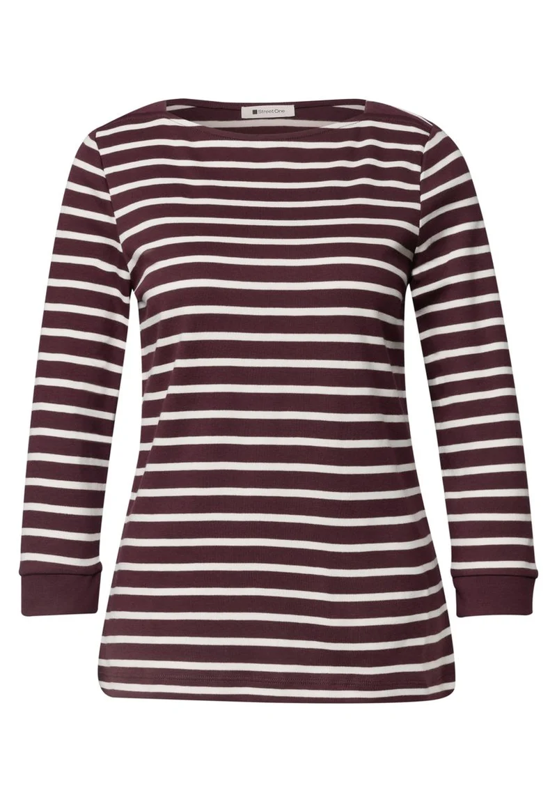 3/4-Arm Shirt mit Boat Neck und Streifen