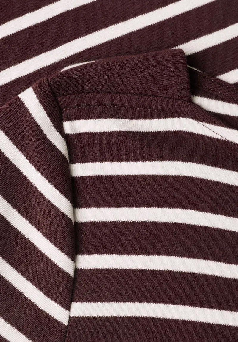 3/4-Arm Shirt mit Boat Neck und Streifen