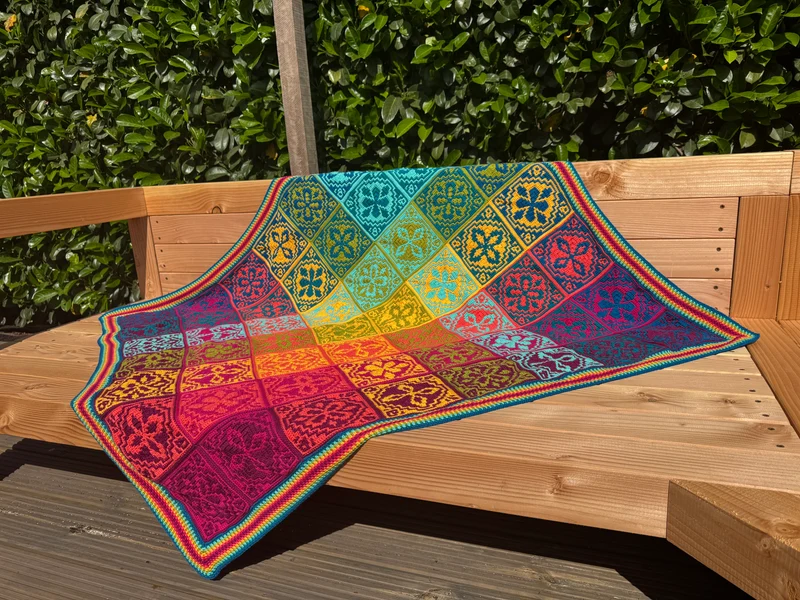 „Burst of Joy“-Decke von Organicon – Häkelpaket – CrazyCrochetCatlady