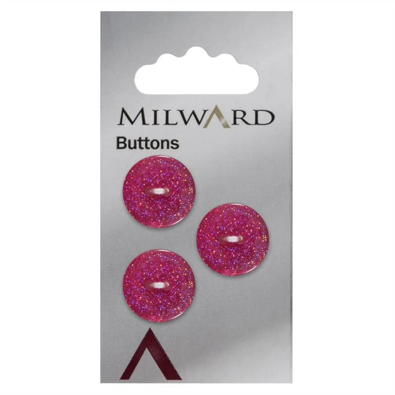 Milward-Knopf, dunkelrosa, 17 mm (3 Stück)