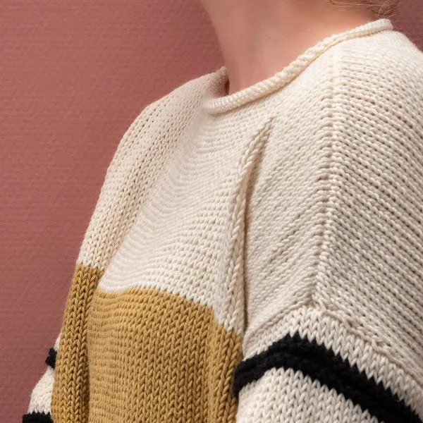 Strickanleitung „Yarn and Colors Striped Jumper Color Block“ (digital)