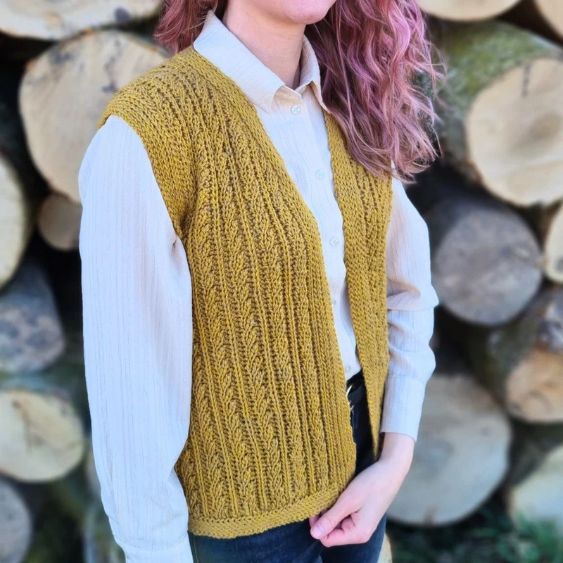 Häkelpaket für die Weste „Goldenrod“ – It's Annemade