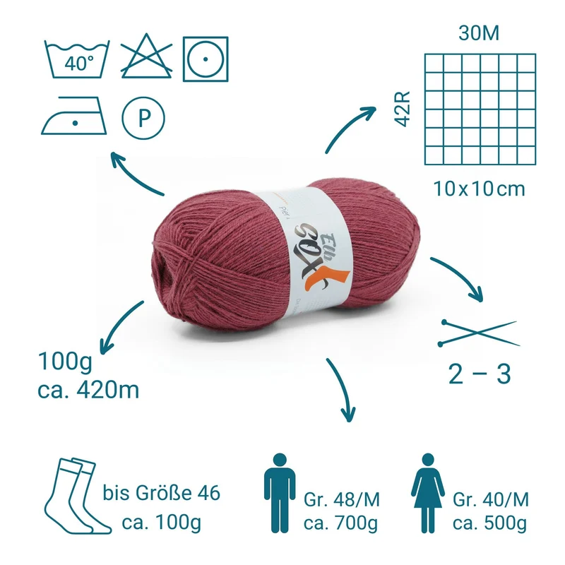 ElbSox Pier 4 | 100g Sockenwolle | 010 - Morgenröte
