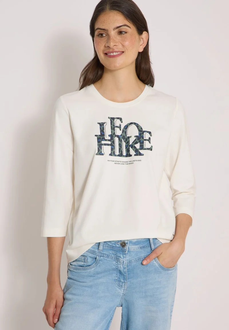 3/4-Arm Shirt mit Wording im Leo-Look