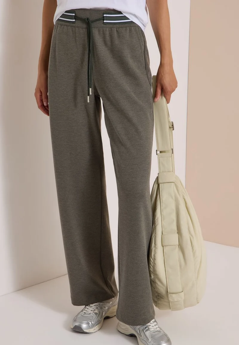 High Waist Straight Leg Hose mit Dessin