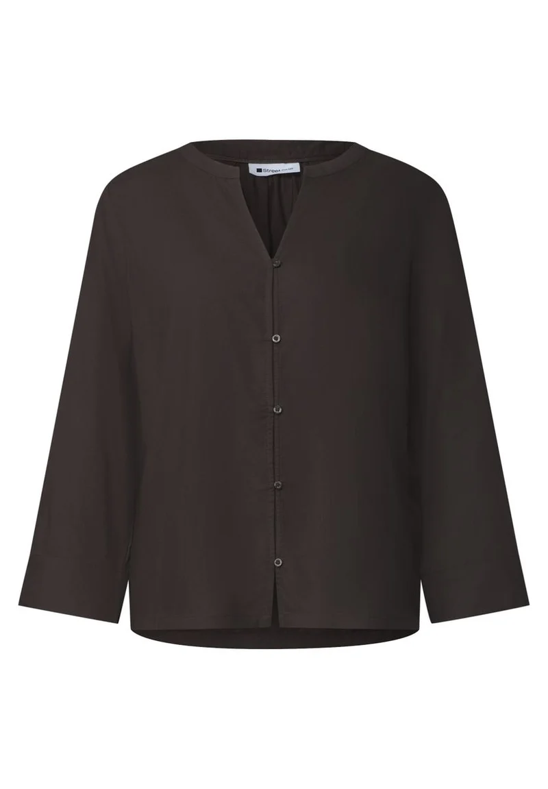 3/4-Arm Bluse mit Split Neck