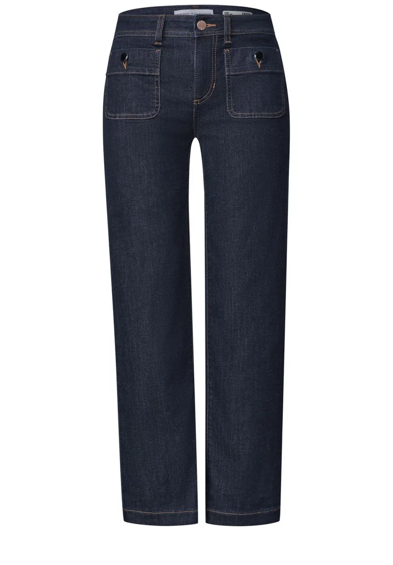 Mid Waist Straight Leg Jeans im Casual Fit