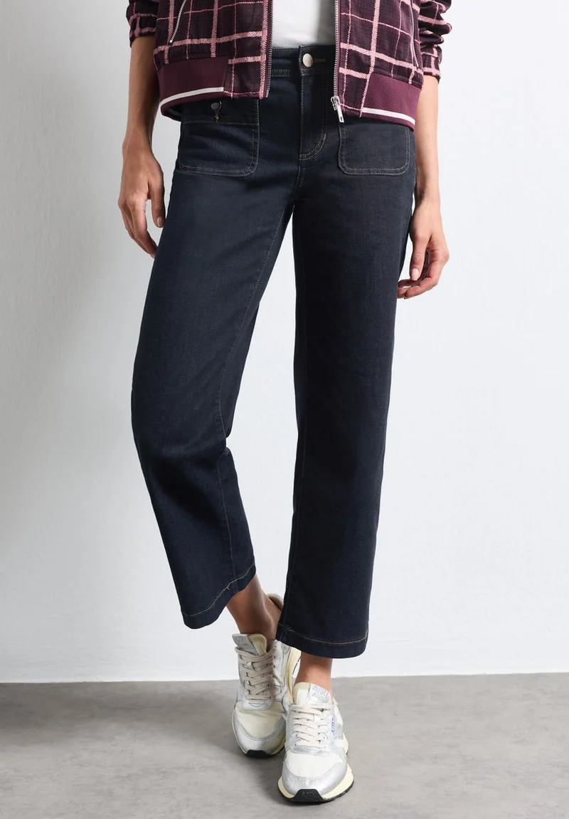Mid Waist Straight Leg Jeans im Casual Fit