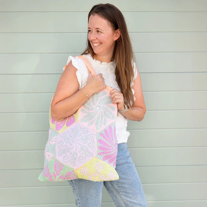 Häkelpaket für die sechseckige „Flowery Fair“-Tasche – CrazyCrochetCatlady