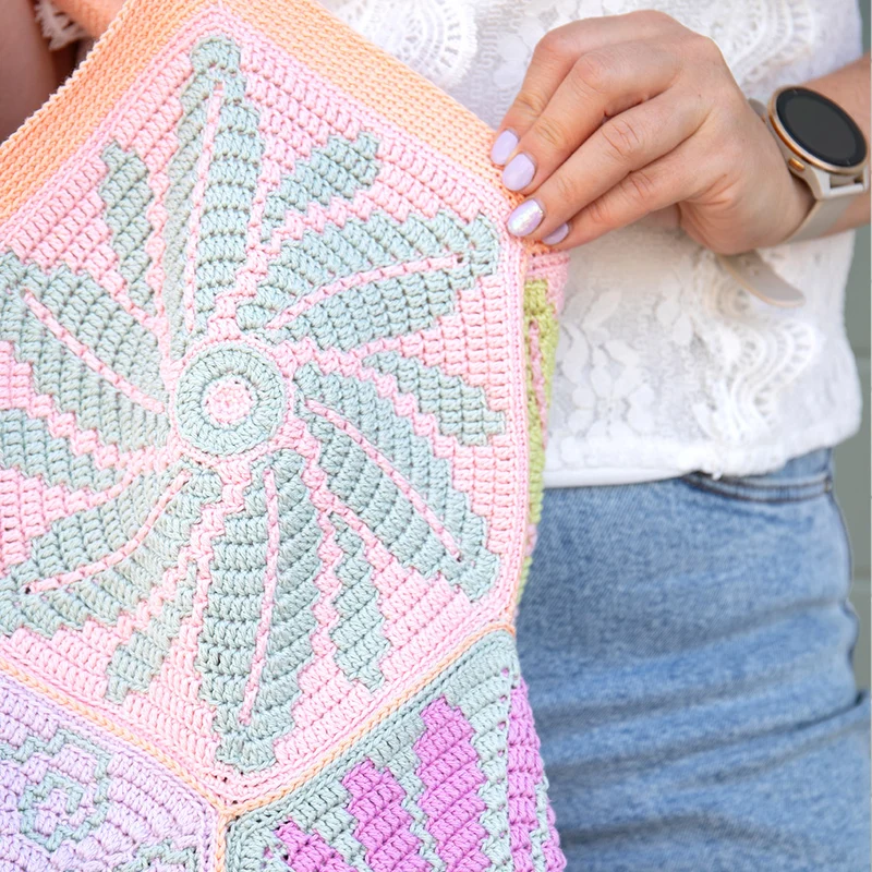 Häkelpaket für die sechseckige „Flowery Fair“-Tasche – CrazyCrochetCatlady