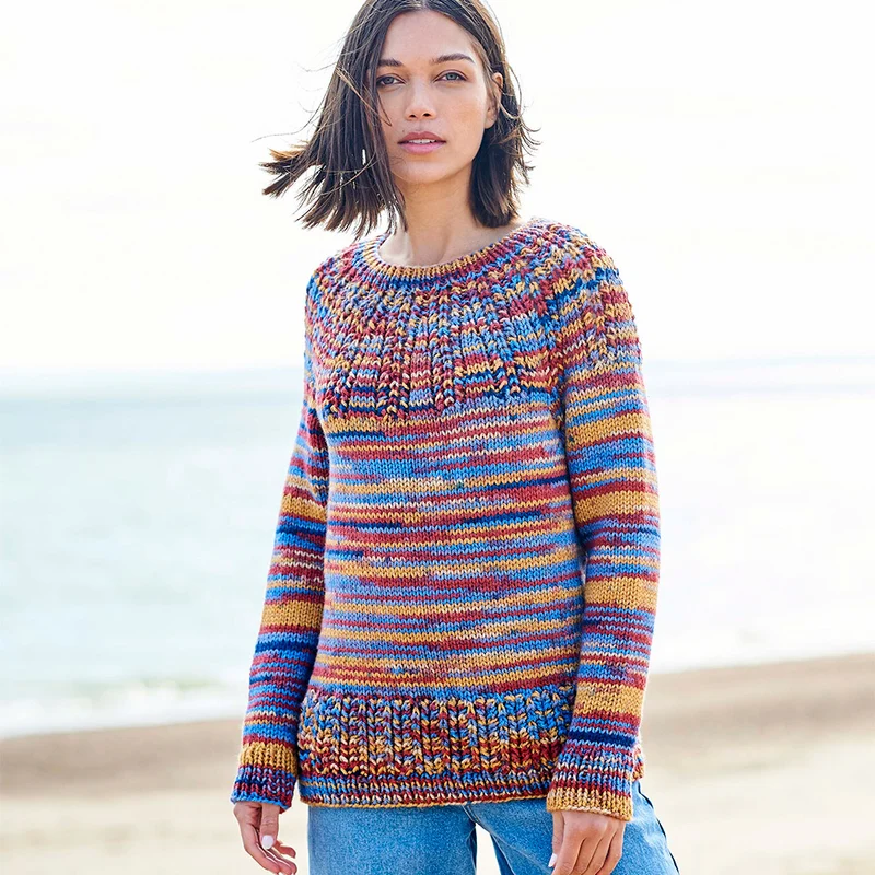 Stylecraft-Strickanleitung „For the Love of Stripes“ – Pullover mit Rollkragen und Rundhalsausschnitt