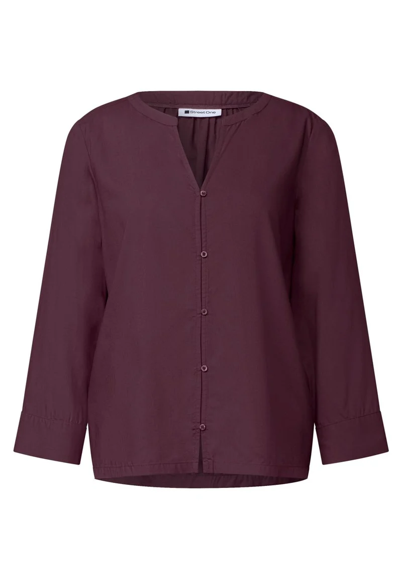 3/4-Arm Bluse mit Split Neck