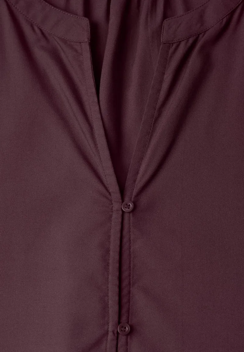3/4-Arm Bluse mit Split Neck