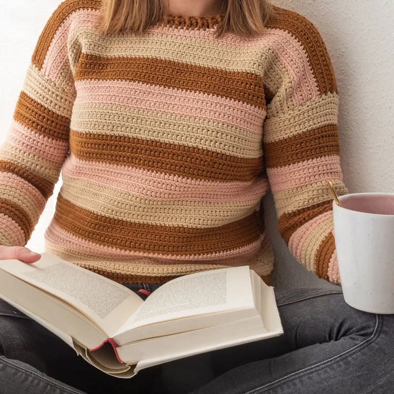 Yarn and Colors „Sunset Stripes“ Pullover – Häkelpaket