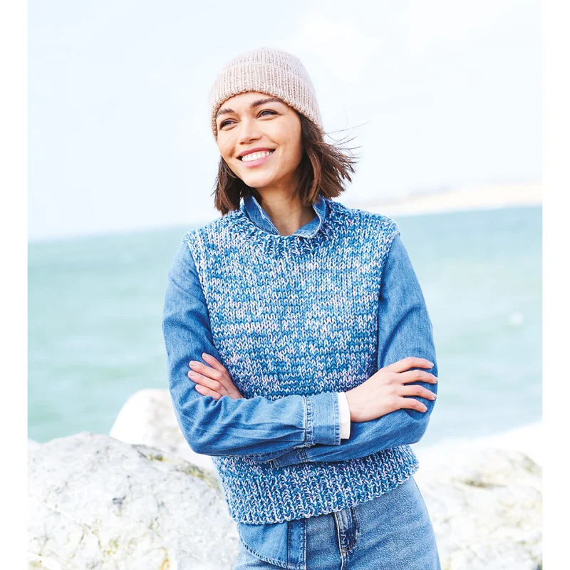 Stylecraft-Strickanleitung „Grace“ und „Impressions“ – Tank-Tops mit Rundhalsausschnitt und V-Ausschnitt
