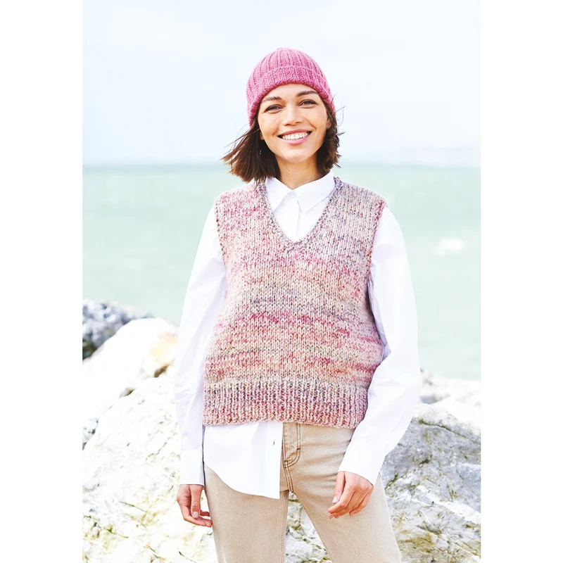 Stylecraft-Strickanleitung „Grace“ und „Impressions“ – Tank-Tops mit Rundhalsausschnitt und V-Ausschnitt