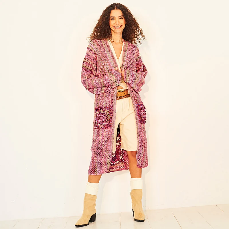 Häkelanleitung für Longline- und Cropped-Jacken aus Colour Burst DK 10135 (2 Modelle)