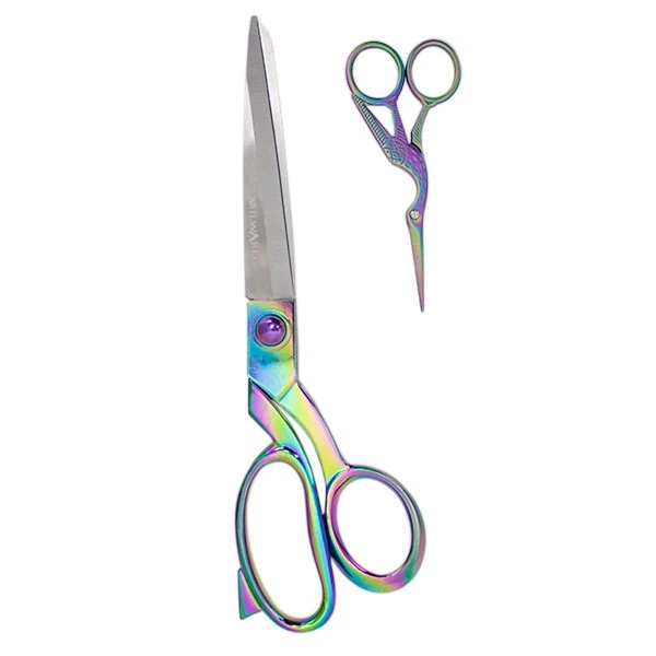 Milward-Set: Stoffschere (25,5 cm) & Stickschere (11,5 cm) „Rainbow“