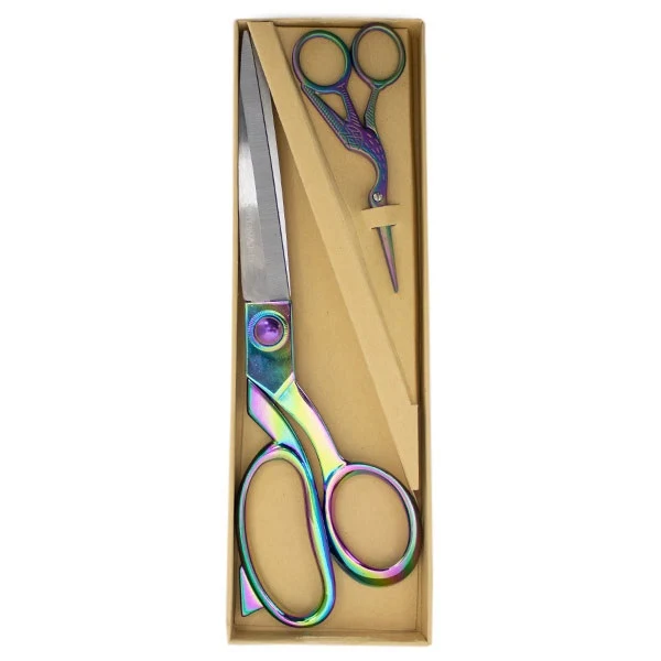 Milward-Set: Stoffschere (25,5 cm) & Stickschere (11,5 cm) „Rainbow“
