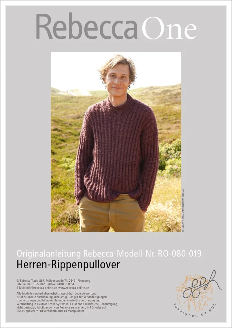 Anleitung - Herren Rippenpullover