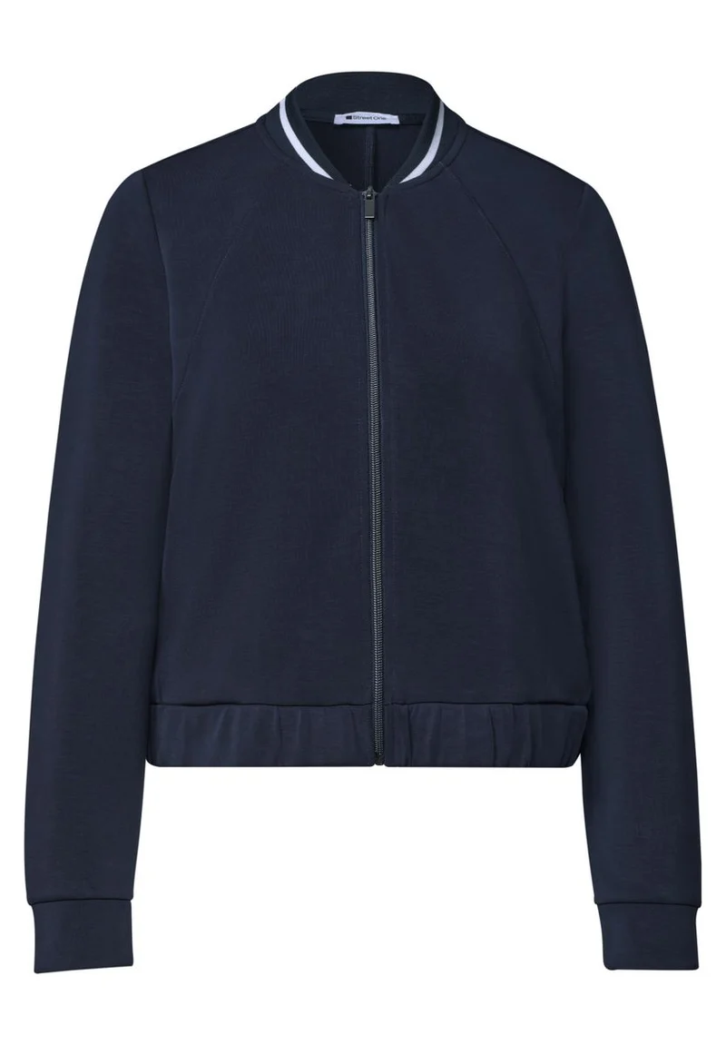 Langarm Jacke im Silk-Look mit Zipper