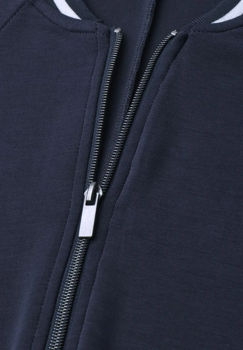 Langarm Jacke im Silk-Look mit Zipper