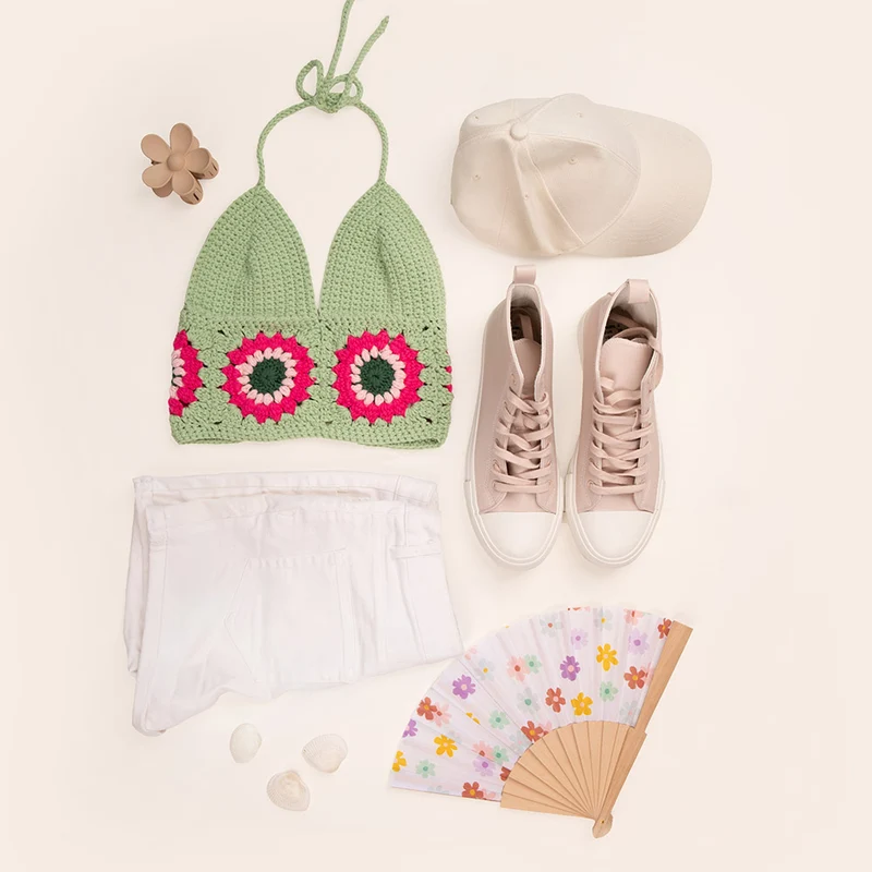 Häkelpaket „Flower Top“ – Abschlussstiche