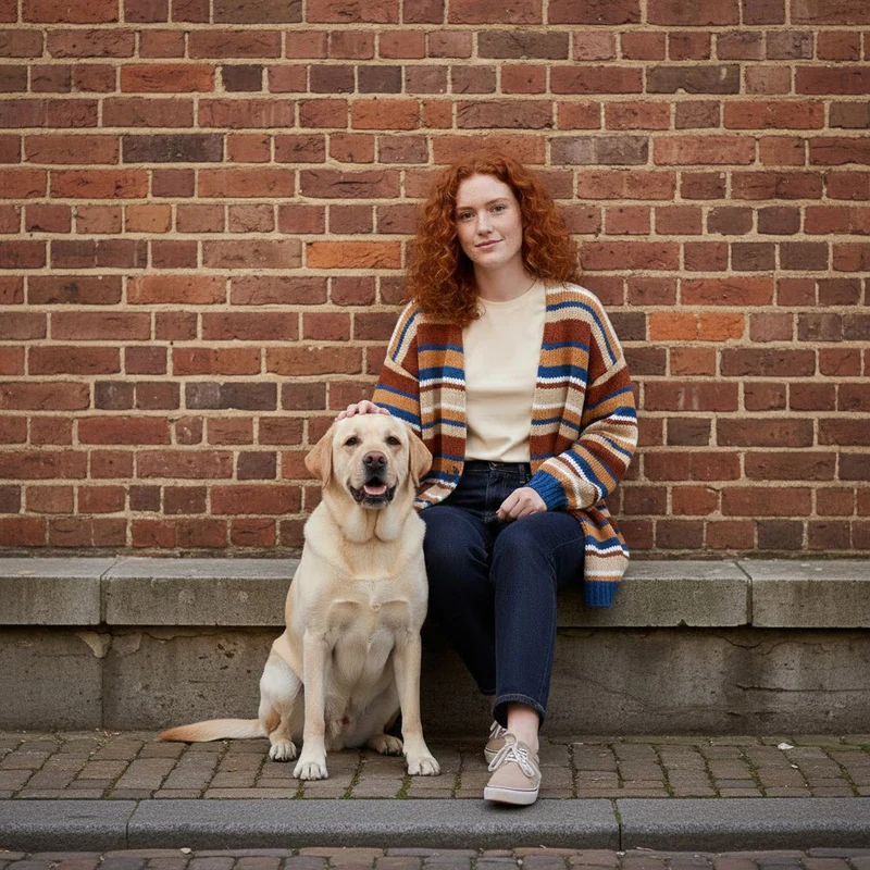 Knipmode – Oversized-Streifenpullover: Garn- und Strickpaket