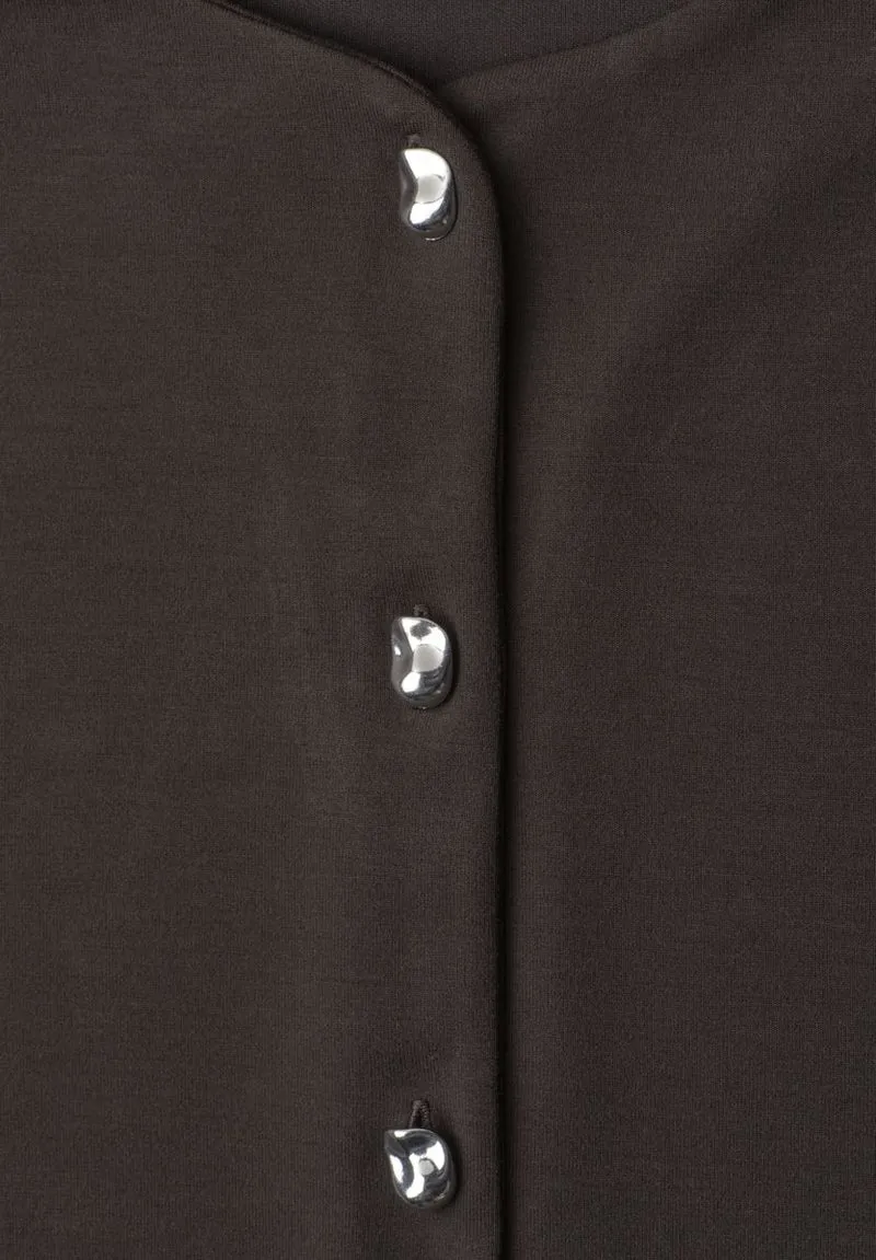 Strick-Look Jacke mit dekorativen Knöpfen