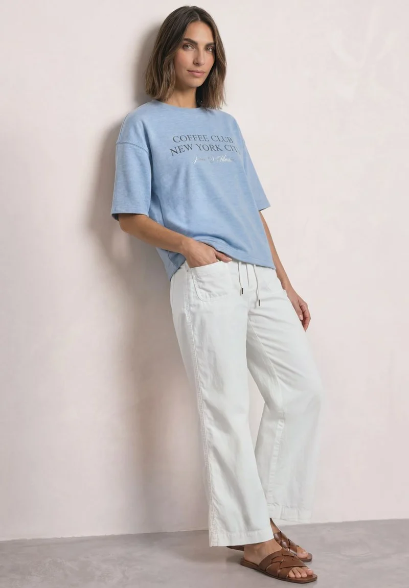 Kurzarm Sweatshirt mit Wording