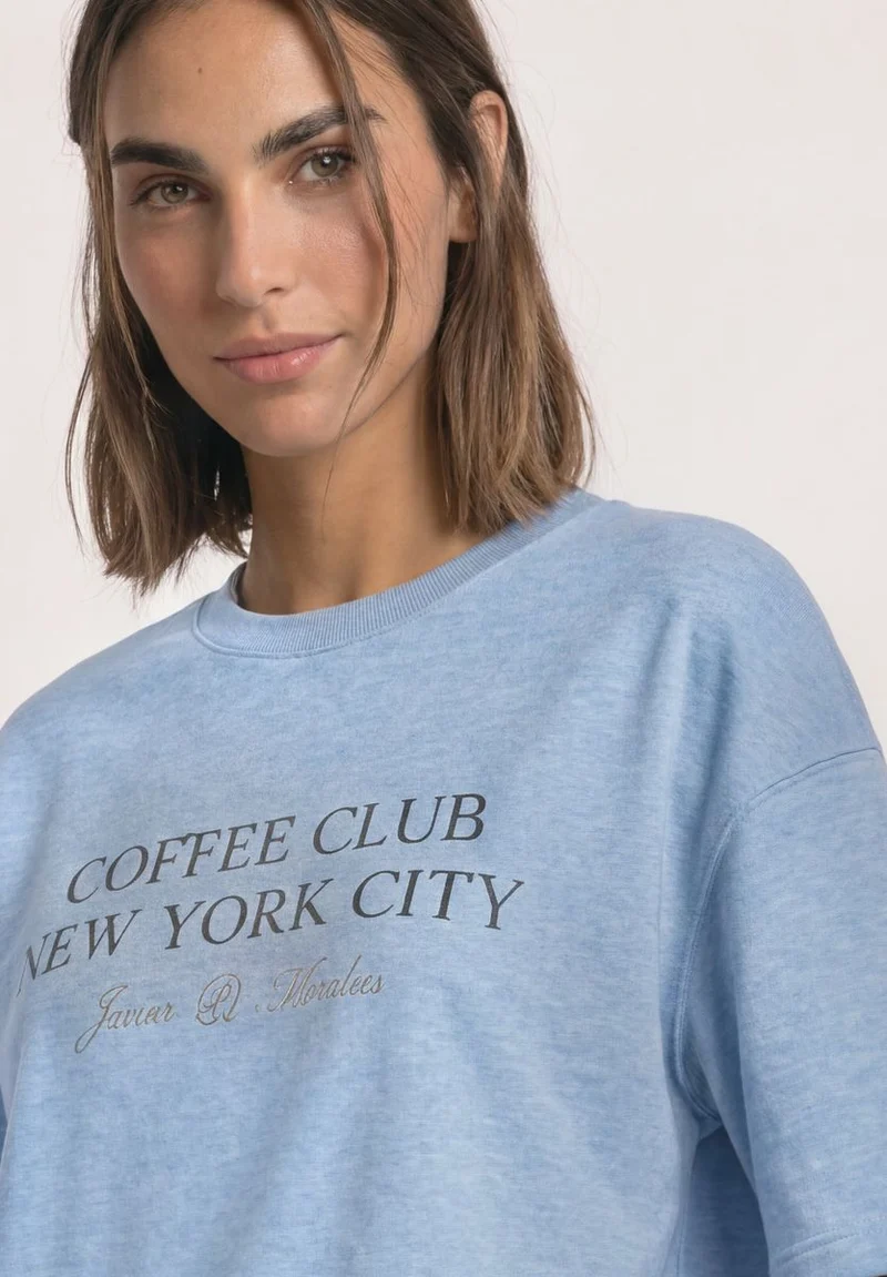 Kurzarm Sweatshirt mit Wording