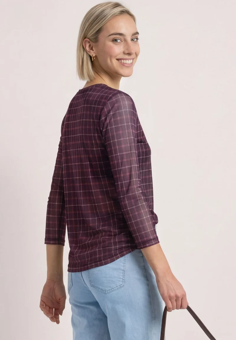 3/4-Arm Shirt aus Mesh mit Print