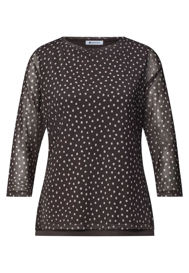 3/4-Arm Shirt aus Mesh mit Print