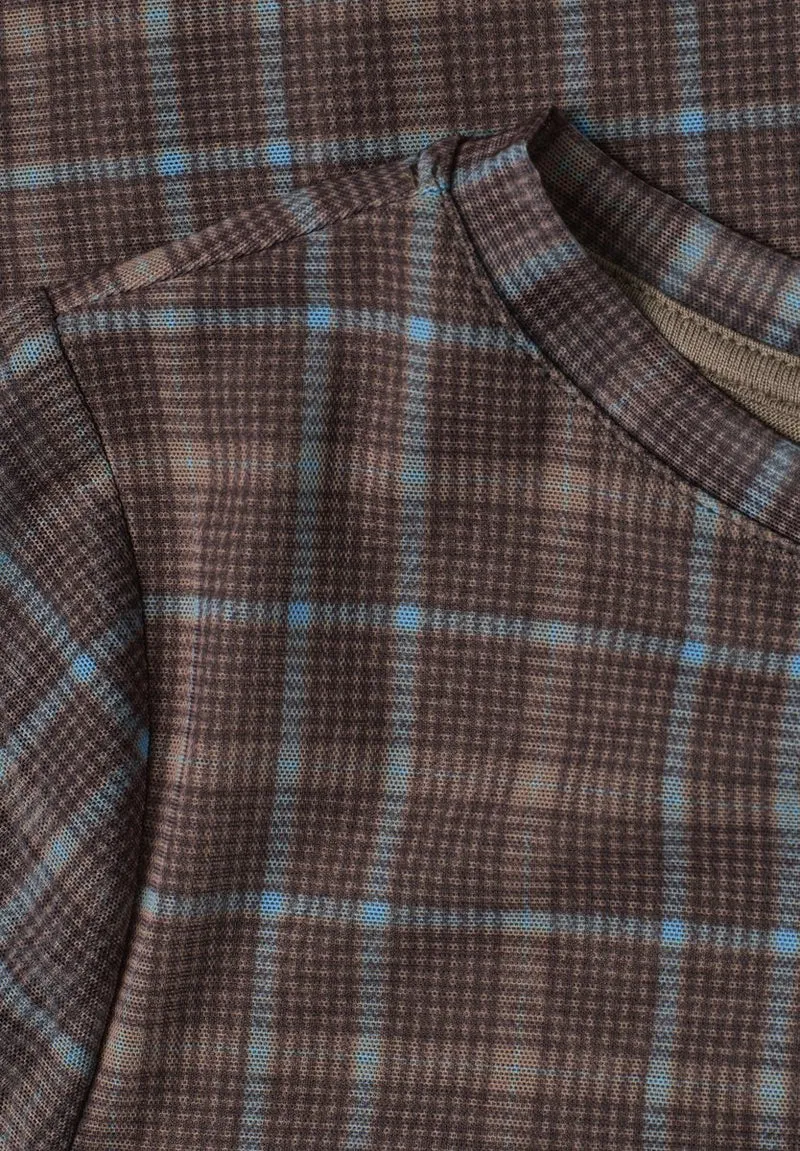 3/4-Arm Shirt aus Mesh mit Print