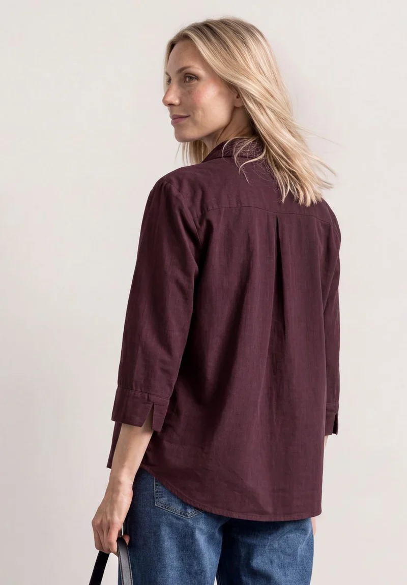 3/4 Arm Hemdbluse mit Cordmix