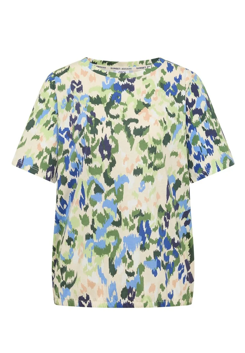 T-Shirt mit Boat Neck und Print