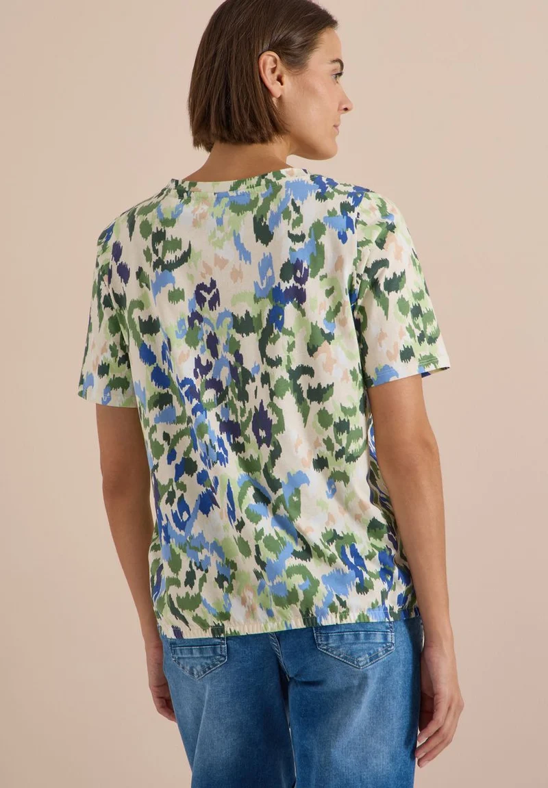 T-Shirt mit Boat Neck und Print