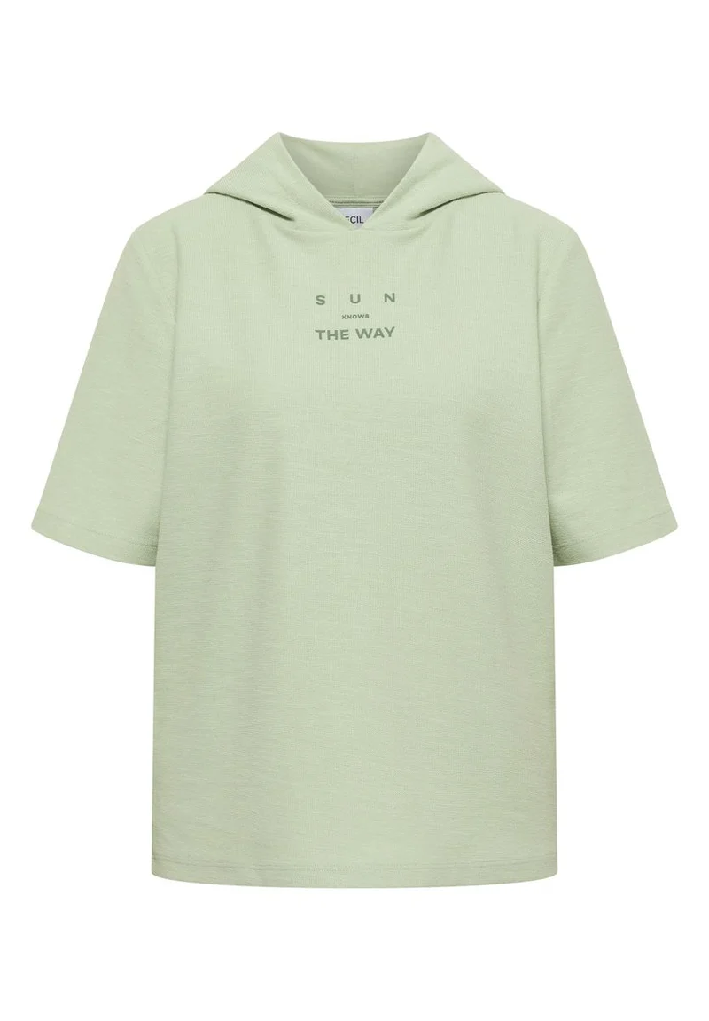 Kurzarm Shirt mit Kapuze und Wording